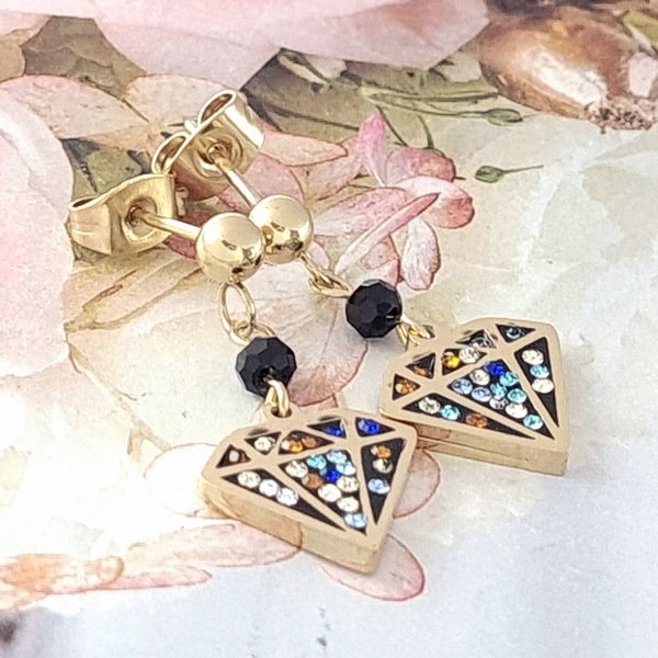 gold earrings made of stainless steel
