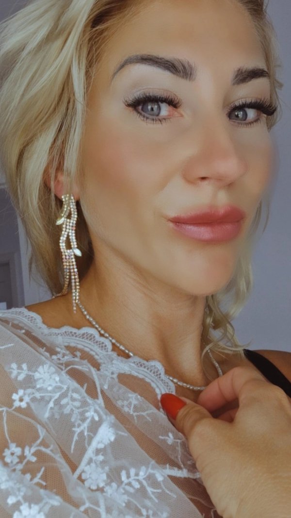 EARRINGS GOLD LONG ZIRCONIA WEDDING WEDDING