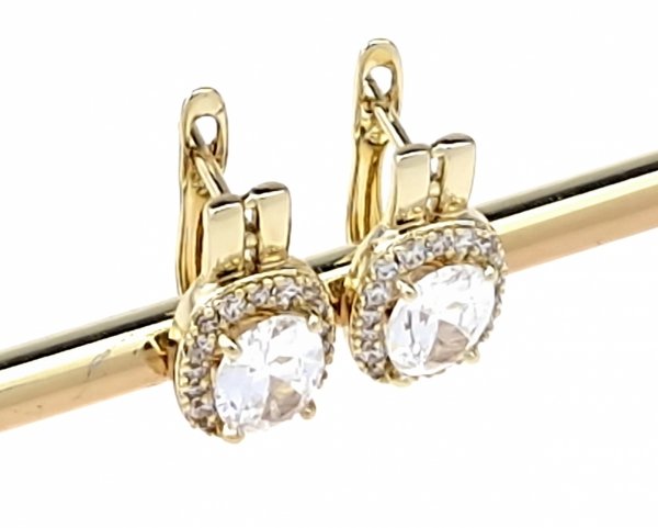 gold plated earrings with exclusive cubic zirconia
