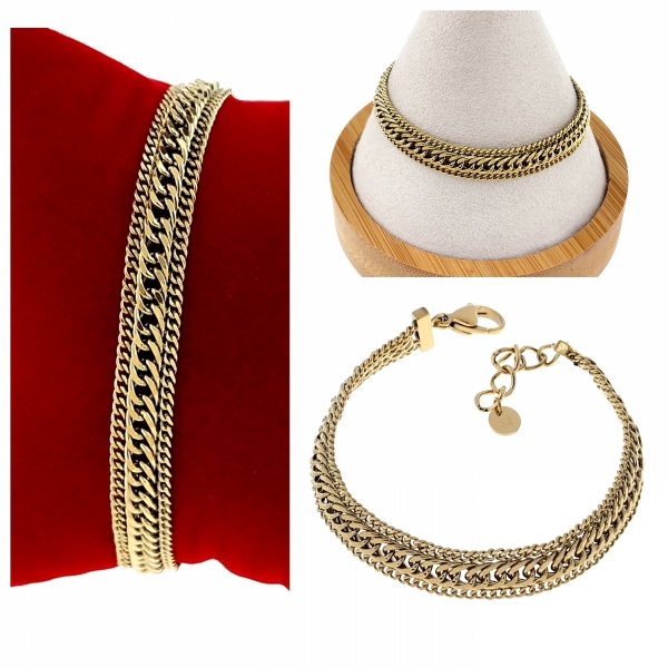 BRACELET GOLD CELEBRITY STAINLESS STEEL