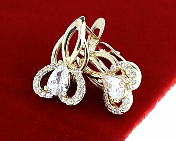 gold plated earrings with exclusive cubic zirconia