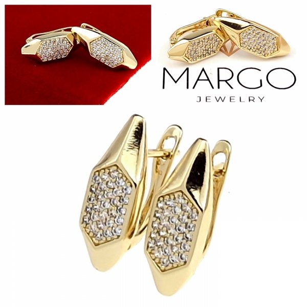 gold plated earrings with exclusive cubic zirconia