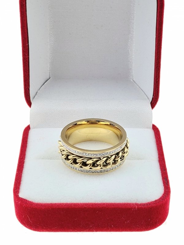 ring 19,00mm gold stainless steel