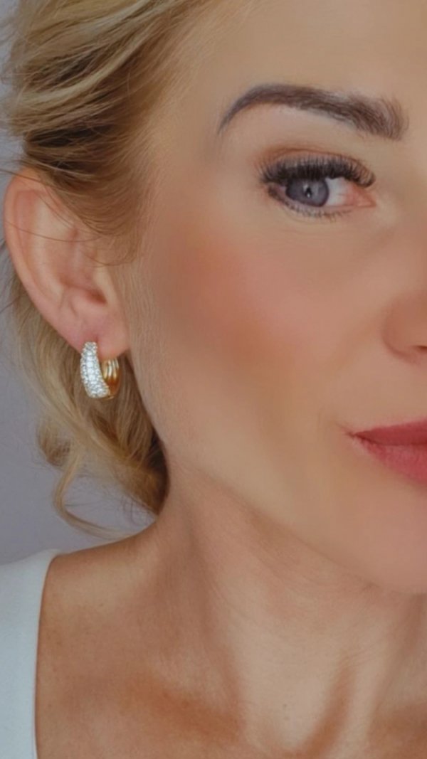 gold plated earrings with exclusive cubic zirconia