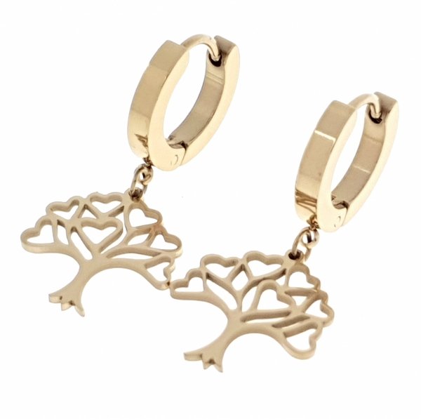 gold earrings made of stainless steel