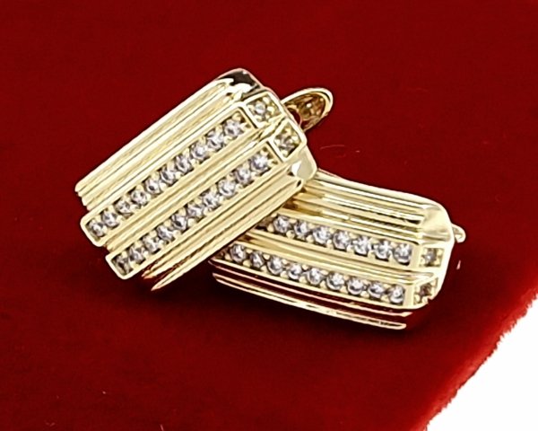 gold plated earrings with exclusive cubic zirconia