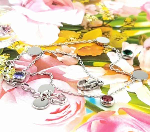 BRACELET, SILVER CELEBRITY STAINLESS STEEL