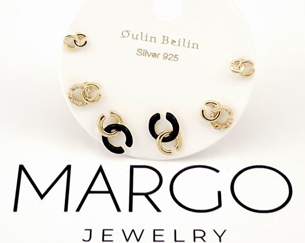 gold plated earrings with exclusive cubic zirconia