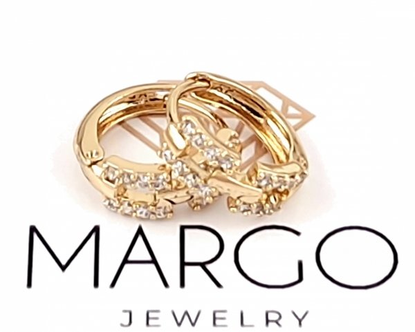 gold plated earrings with exclusive cubic zirconia