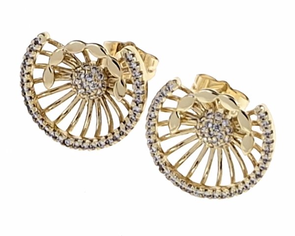 gold plated earrings with exclusive cubic zirconia