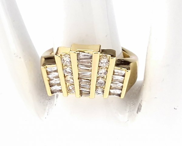 gold ring 17,00mm. gold-plated engagement xuping