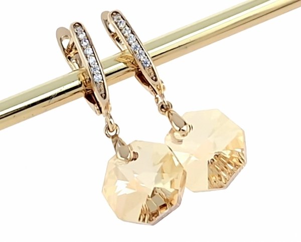 exclusive swarovski gold-plated earrings