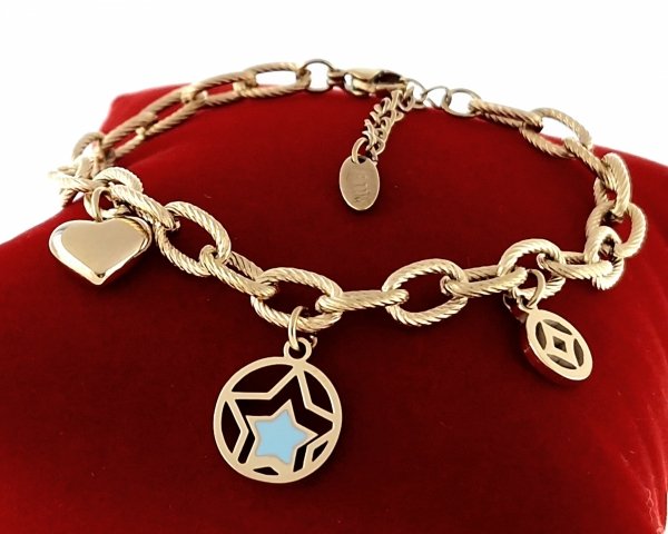 BRACELET GOLD CELEBRITY STAINLESS STEEL