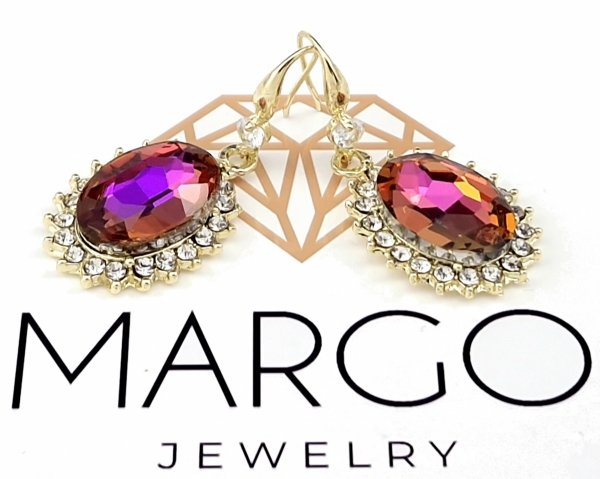 gold plated earrings with exclusive cubic zirconia