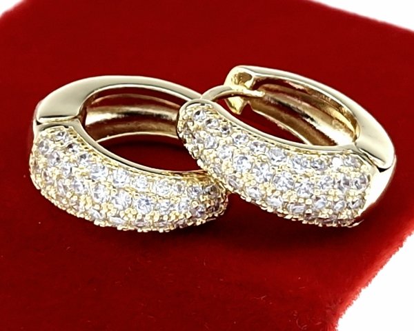 gold plated earrings with exclusive cubic zirconia