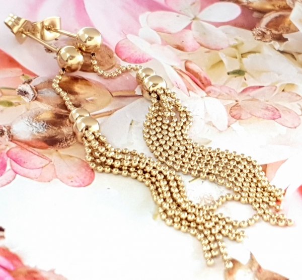 gold earrings made of stainless steel