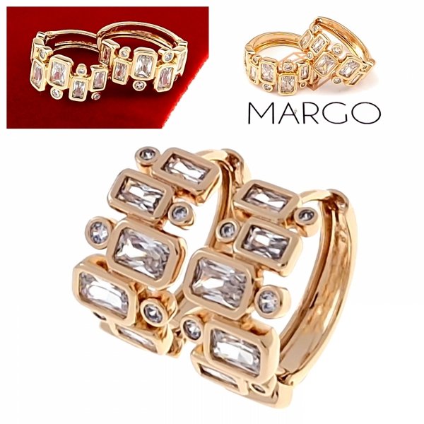 gold plated earrings with exclusive cubic zirconia