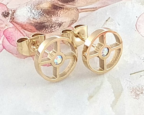 gold earrings made of stainless steel