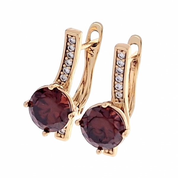 gold plated earrings with exclusive cubic zirconia