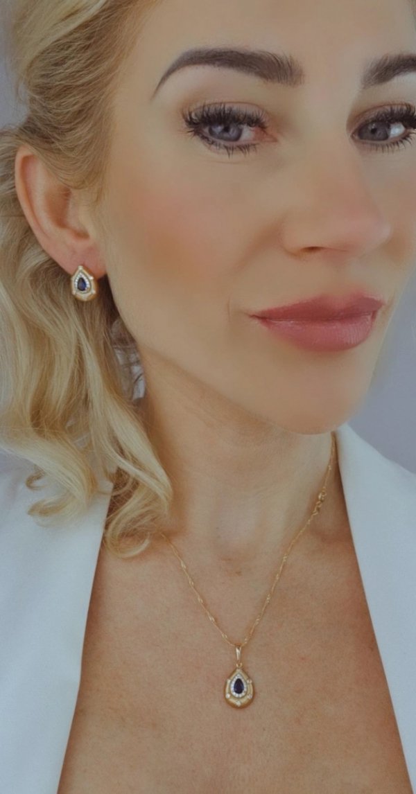 18k gold plated set pendant earrings xuping