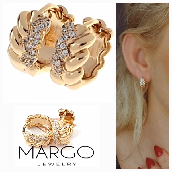 gold plated earrings with exclusive cubic zirconia