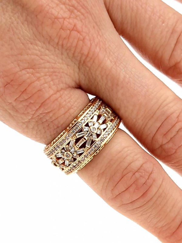 gold ring 18,60mm. gold-plated engagement xuping