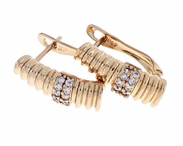 gold plated earrings with exclusive cubic zirconia