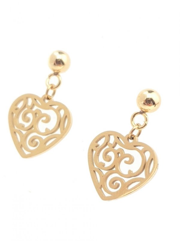 gold earrings made of stainless steel