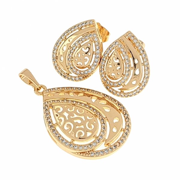 18k gold plated set pendant earrings xuping