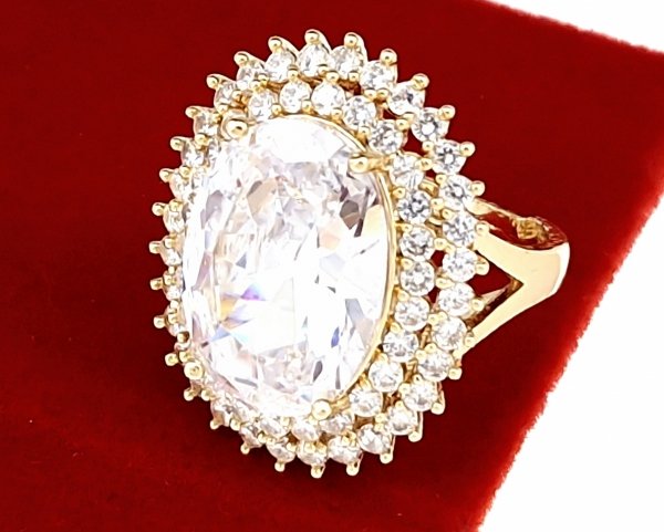gold ring 17,00mm. gold-plated engagement xuping