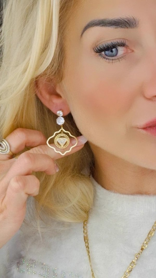 gold earrings made of stainless steel