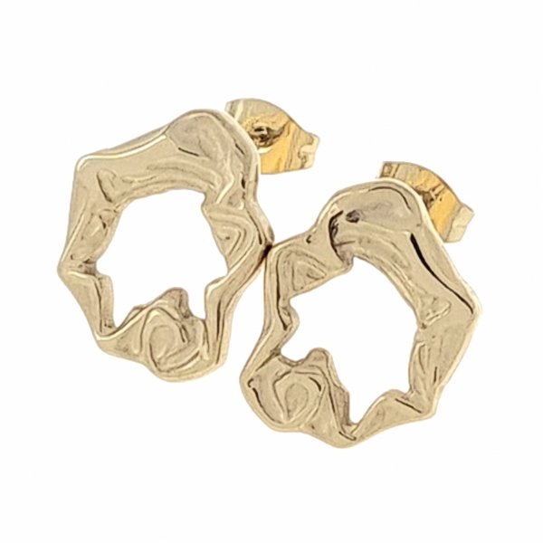 gold earrings made of stainless steel