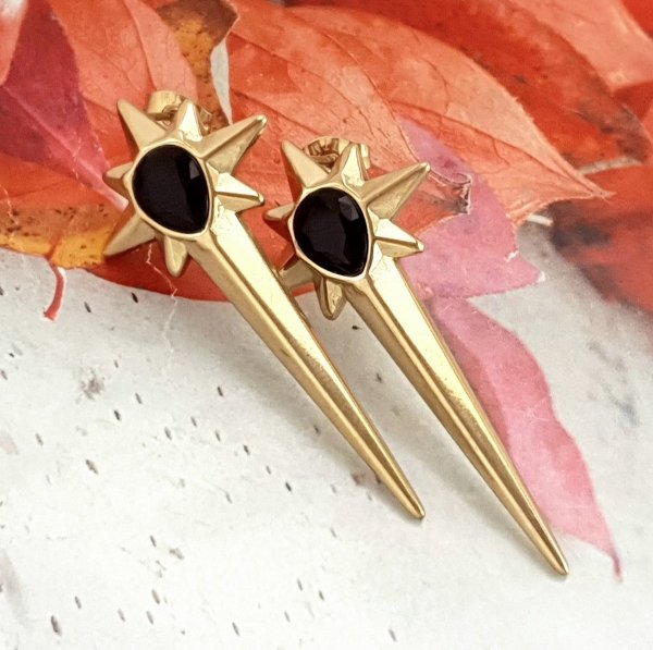 gold earrings made of stainless steel