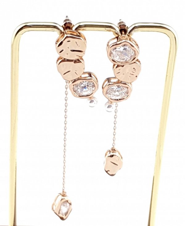 gold plated earrings with exclusive cubic zirconia