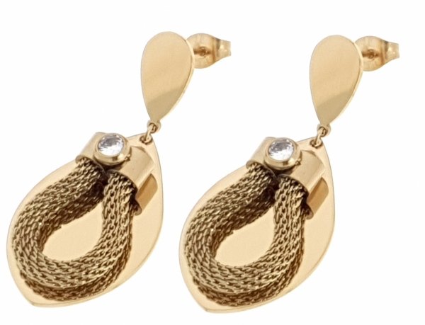 gold earrings made of stainless steel