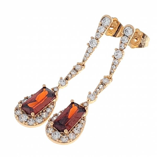 gold plated earrings with exclusive cubic zirconia