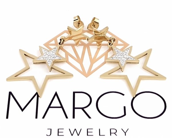 gold earrings made of stainless steel
