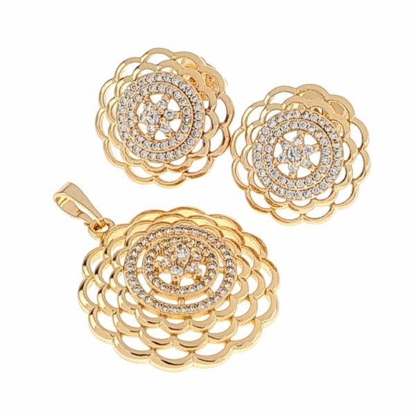 18k gold plated set pendant earrings xuping