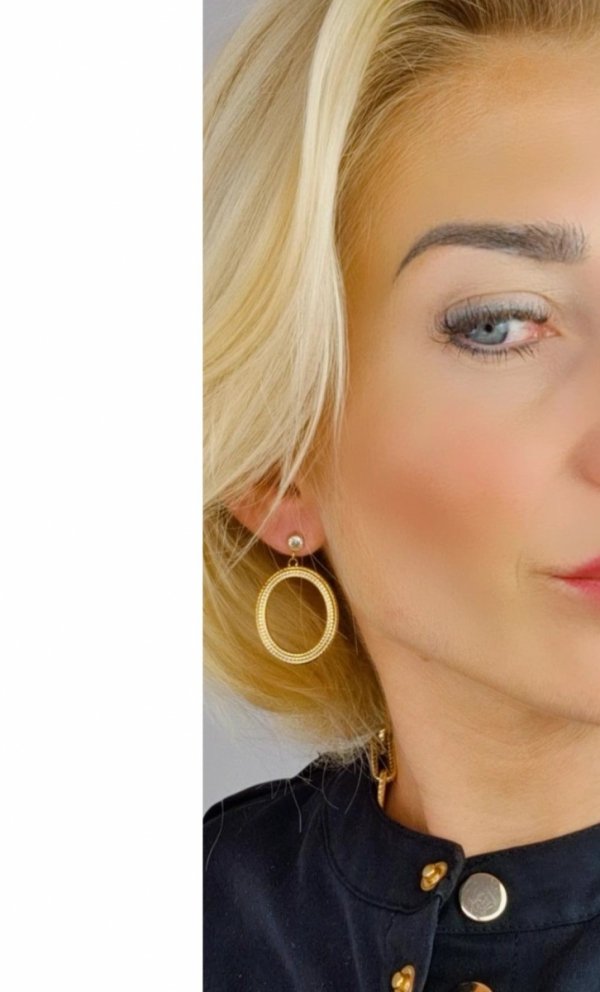 gold earrings made of stainless steel