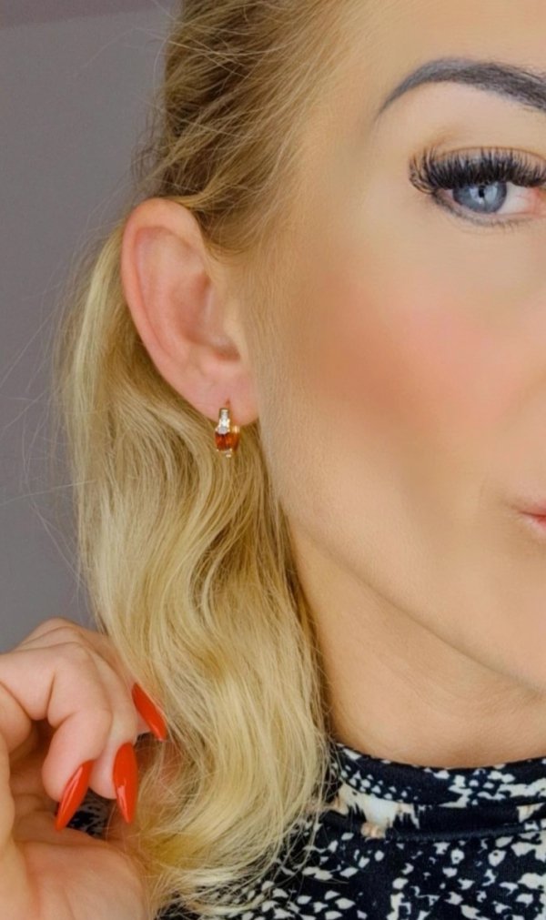 gold plated earrings with exclusive cubic zirconia