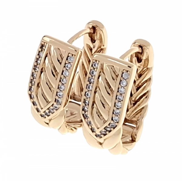 gold plated earrings with exclusive cubic zirconia