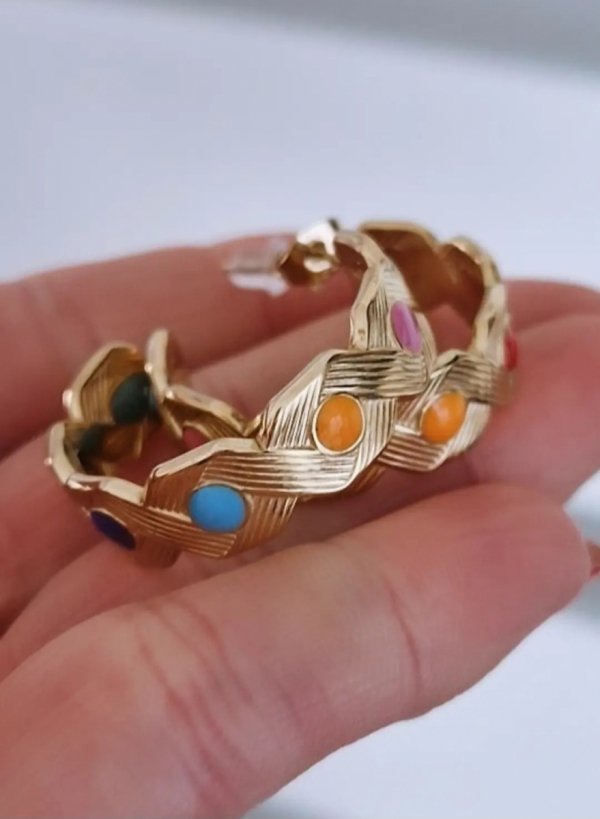 gold earrings made of stainless steel