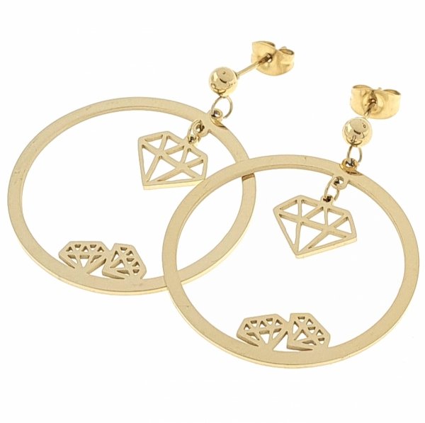 gold earrings made of stainless steel