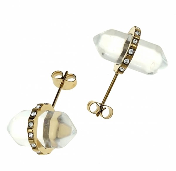 gold earrings made of stainless steel