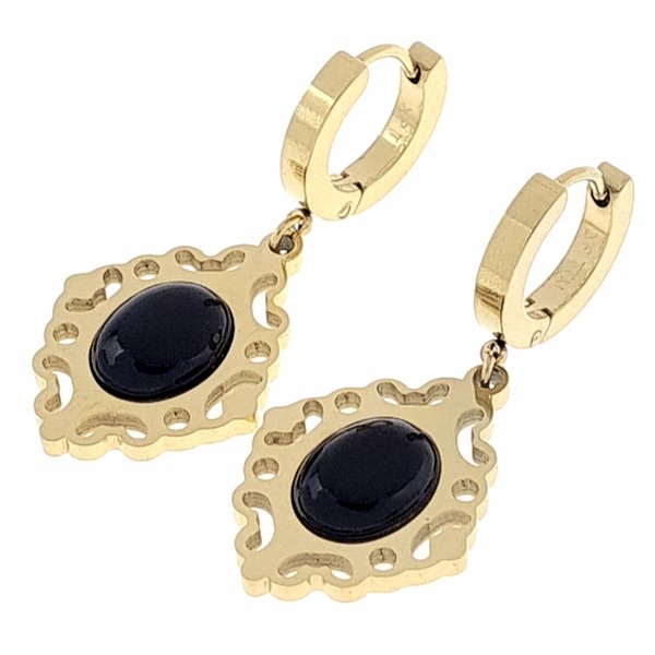 gold earrings made of stainless steel