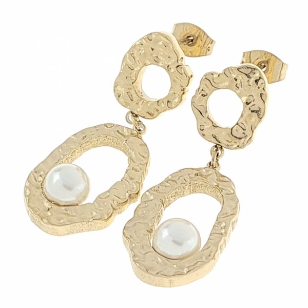 gold earrings made of stainless steel
