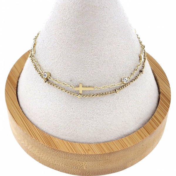 BRACELET GOLD CELEBRITY STAINLESS STEEL