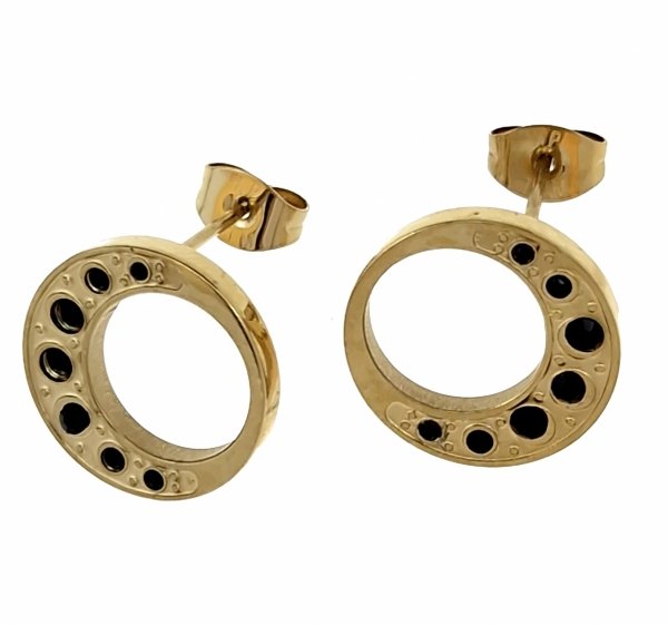 gold earrings made of stainless steel