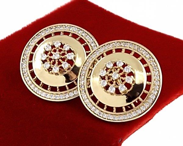 gold plated earrings with exclusive cubic zirconia