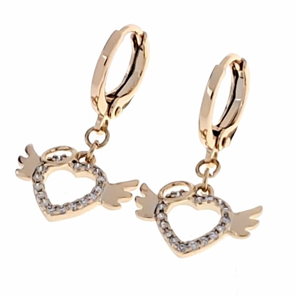 gold plated earrings with exclusive cubic zirconia